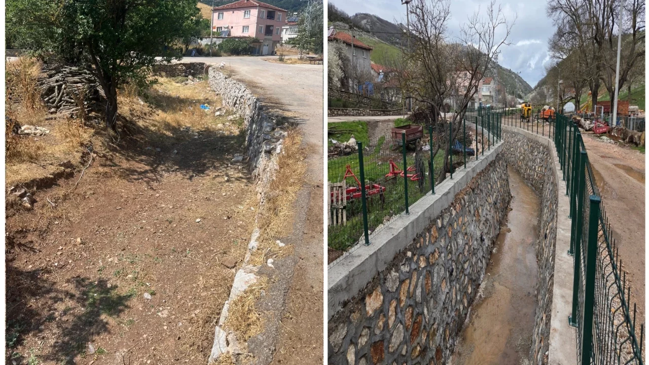 Büyükşehir'den Gürsu'da dere ıslahı ve kanalizasyon hatları tamamlandı