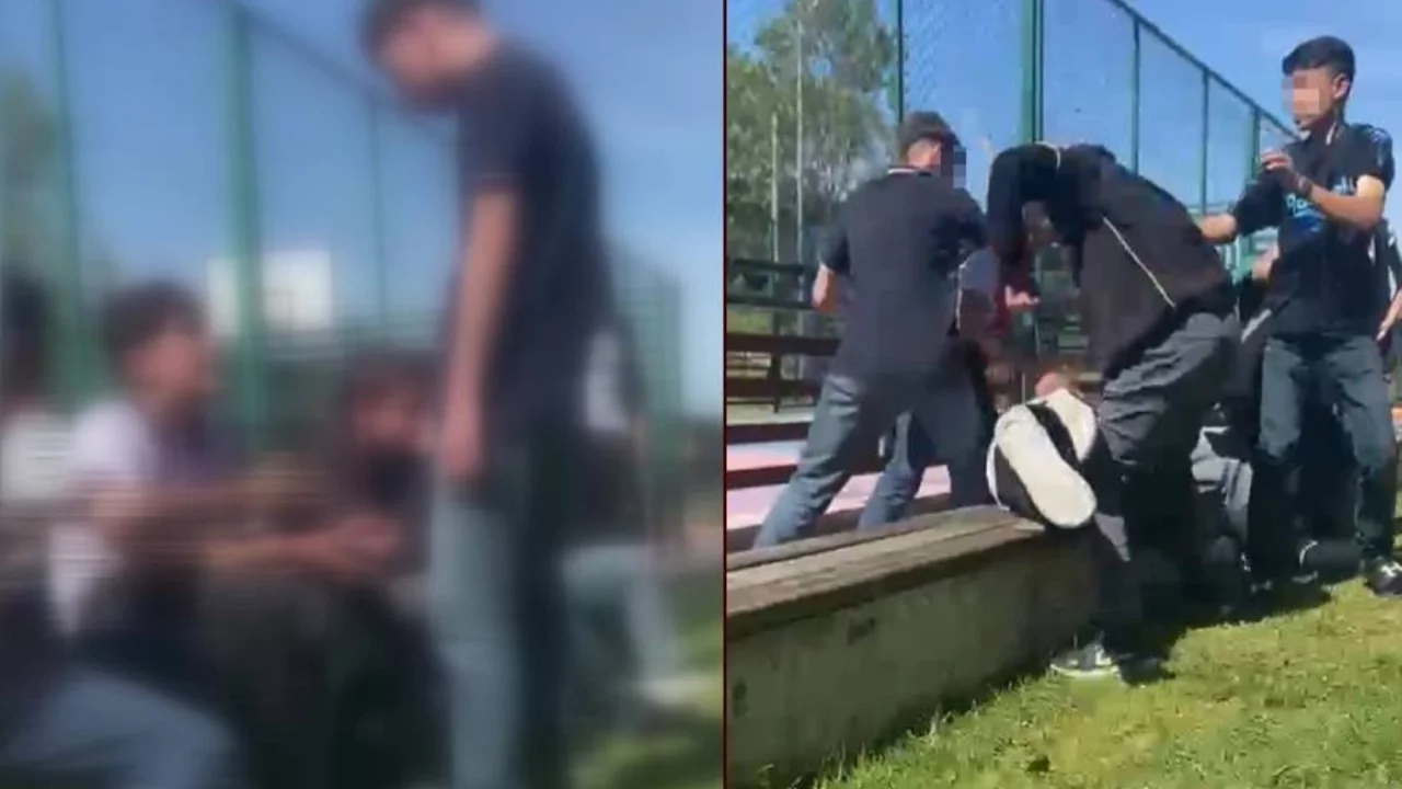 Çocukların kavgası kamerada: Akran zorbalığına polis müdahalesi