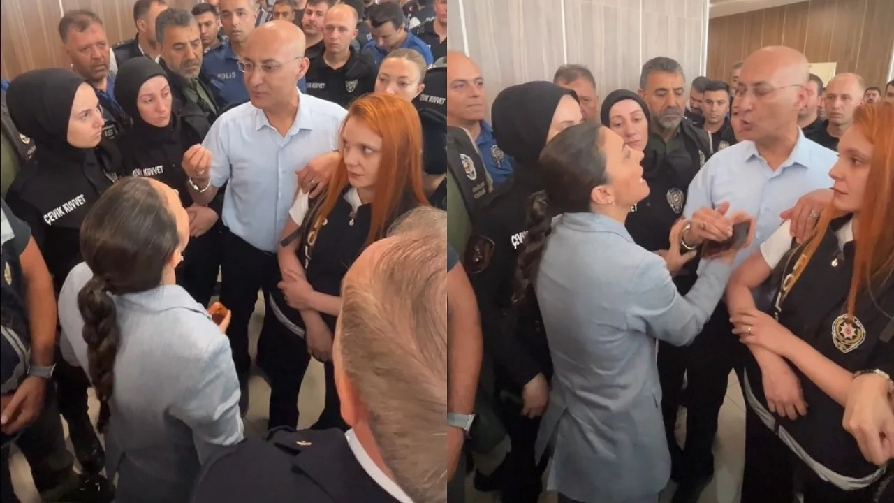 Bursa'da Bozbey davası öncesinde CHP heyeti ile polis arasında tartışma