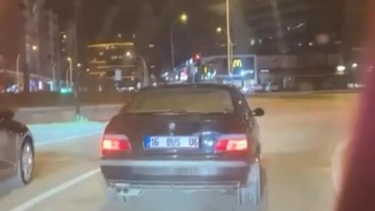 Bursa'da Drift atarken kazadan kıl payı kurtuldu