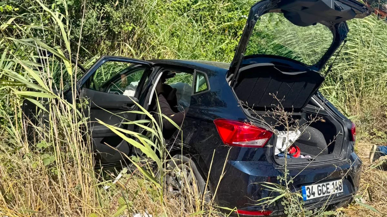 Bursa'da sulama kanalına devrilen otomobilde 6 kişi yaralandı