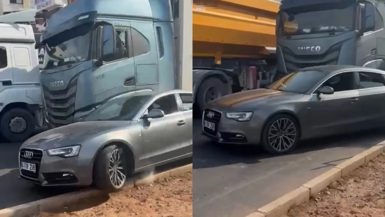 Korku dolu anlar: Tır şoförü, camını kıran sürücünün aracına çarpıp kaçtı