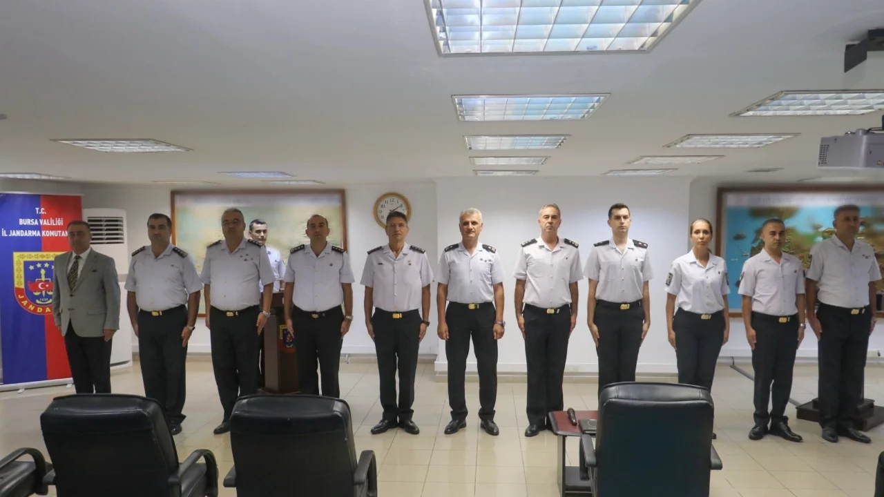 Bursa'da jandarma personeline rütbe terfi töreni