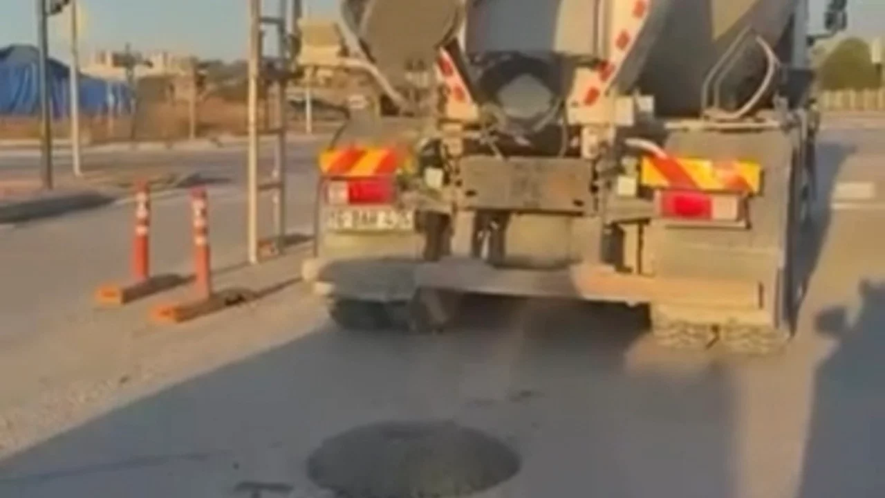 Bursa'da beton mikseri trafikte tehlikeye neden oldu