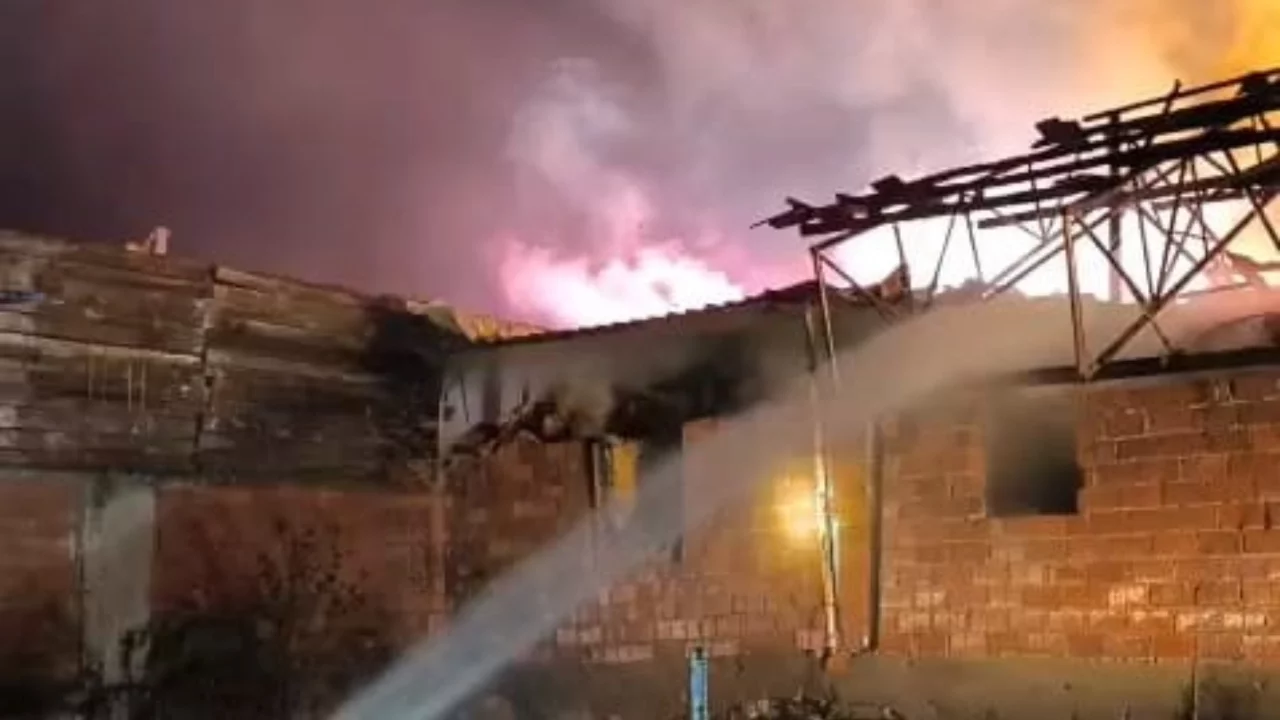 Bursa'da gece saatlerinde korkutan yangın! Samanlık küle döndü